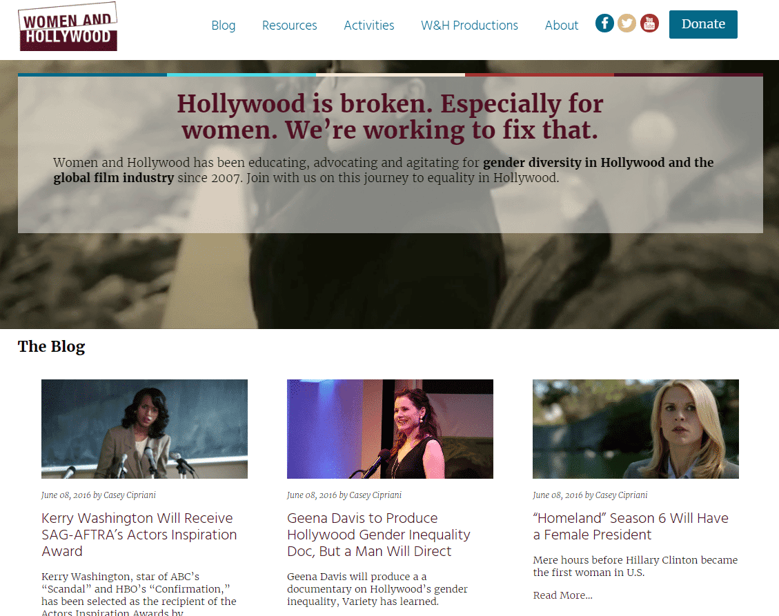 Screenshot of Women and Hollywood