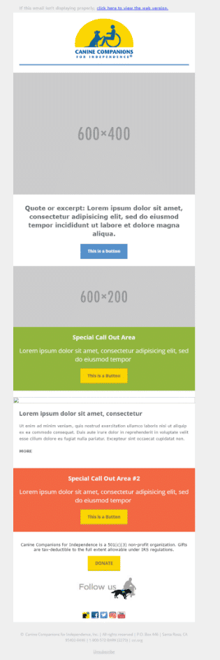 Reusable Convio email template