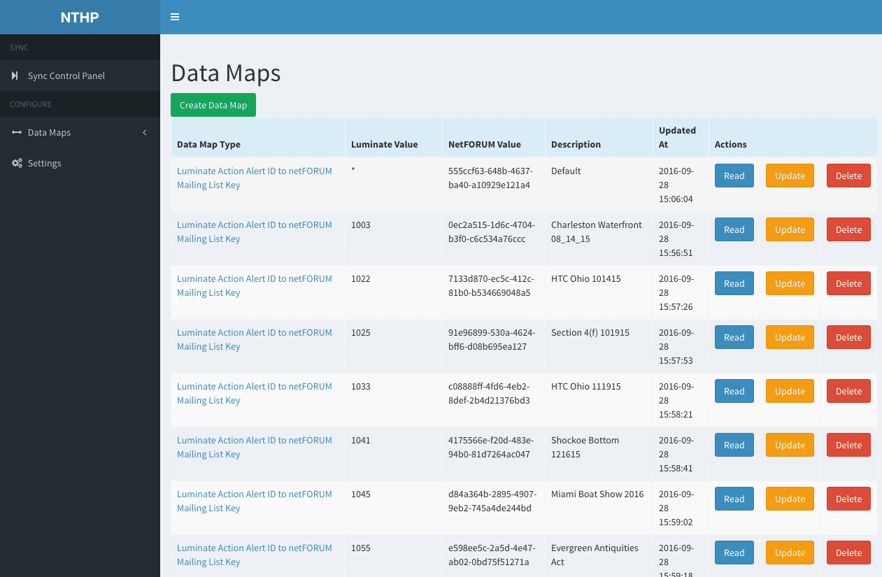 Screenshot of NTHP Data Sync Middleware Project