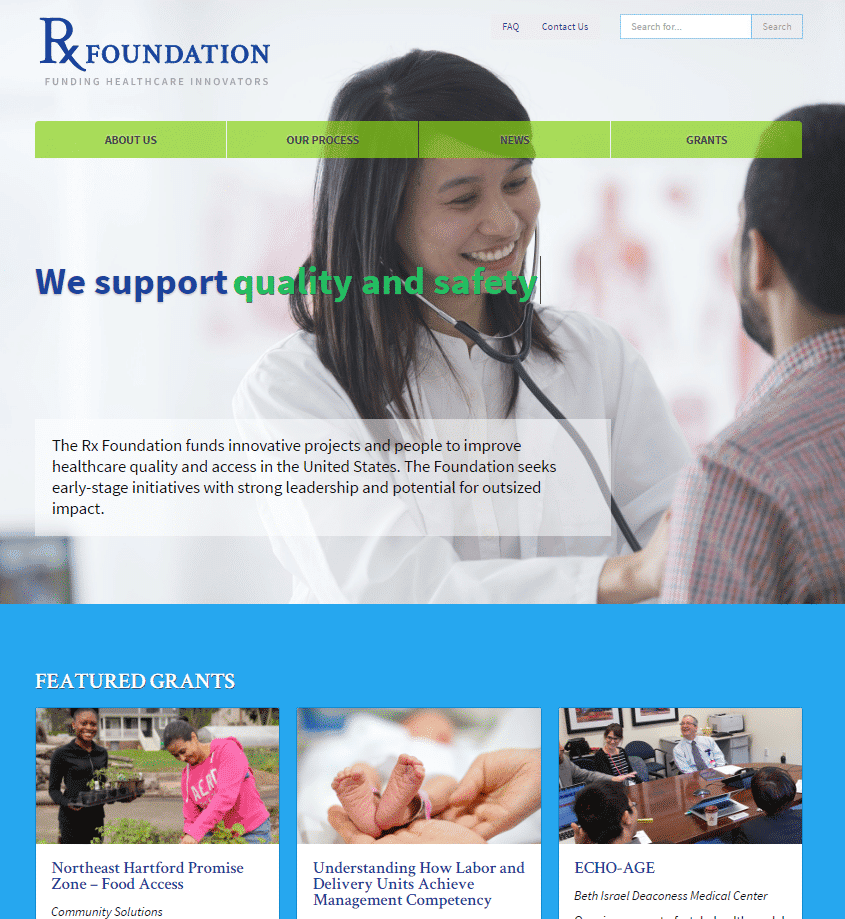 Screenshot of First Website Helps Foundation Reach New Grant Seekers