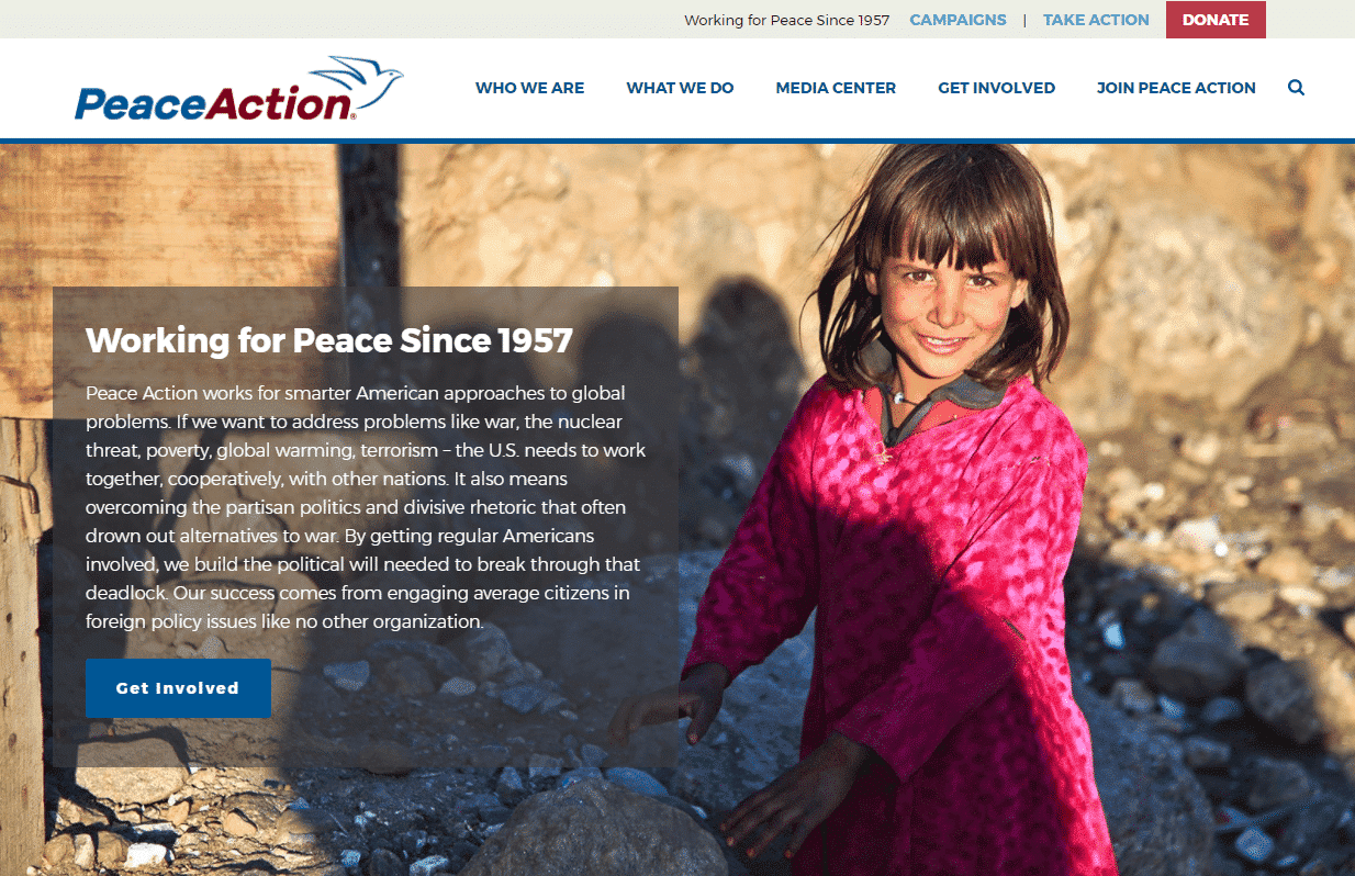 Screenshot of Peace Action