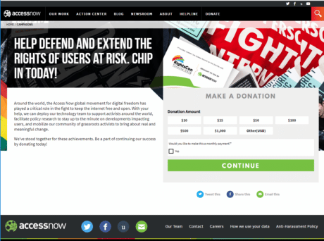 Access Now Donation Form