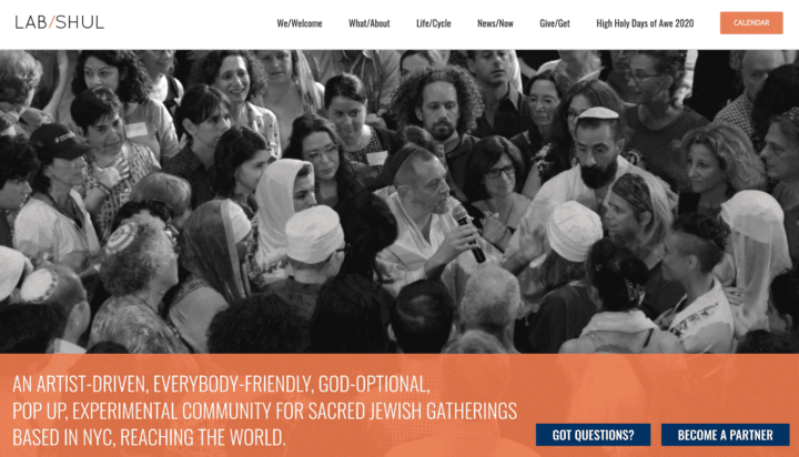 Lab/Shul Website Homepage