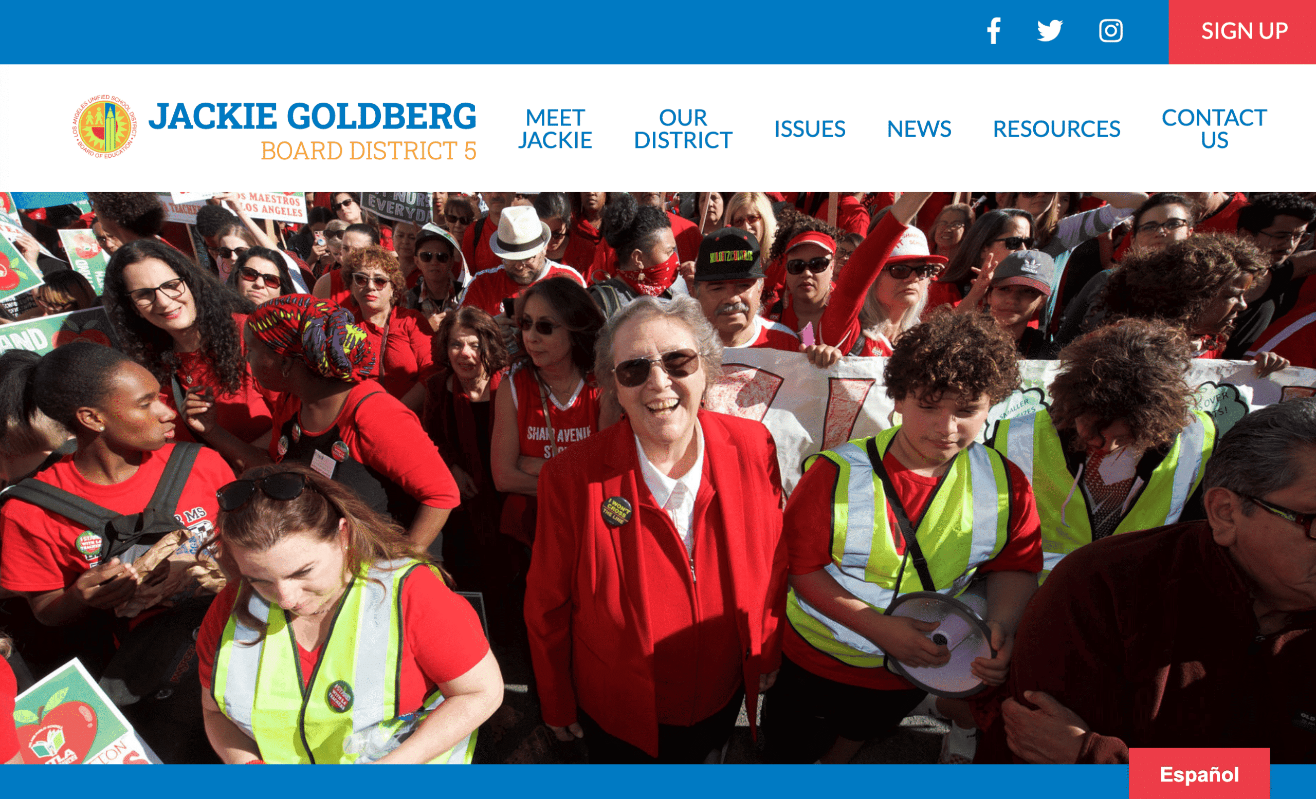 Jackie Goldberg's website is a great example of a well-designed political campaign website.