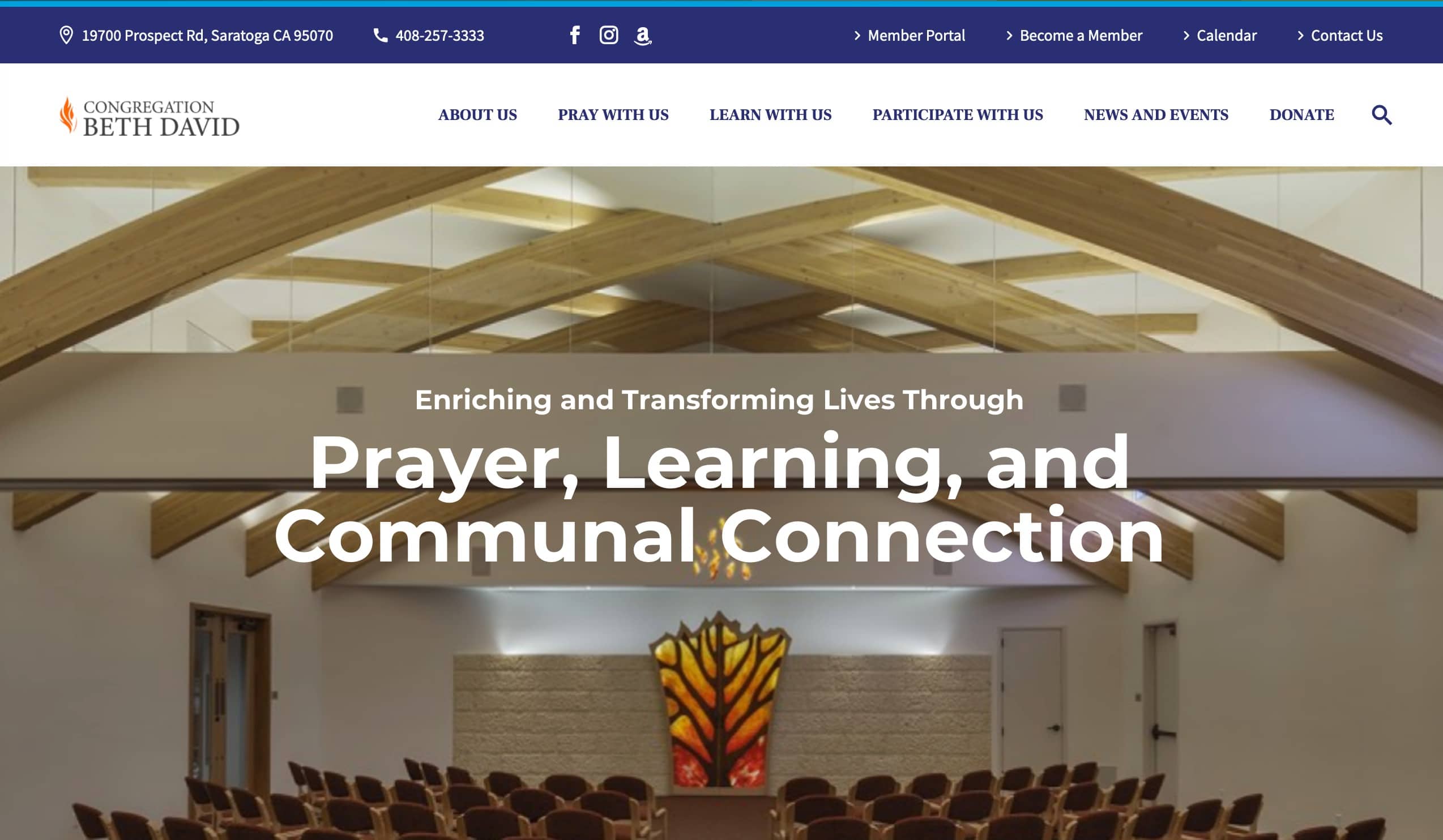 Screenshot of Inclusive Synagogue Builds a Modern Site to Match Their Ideals