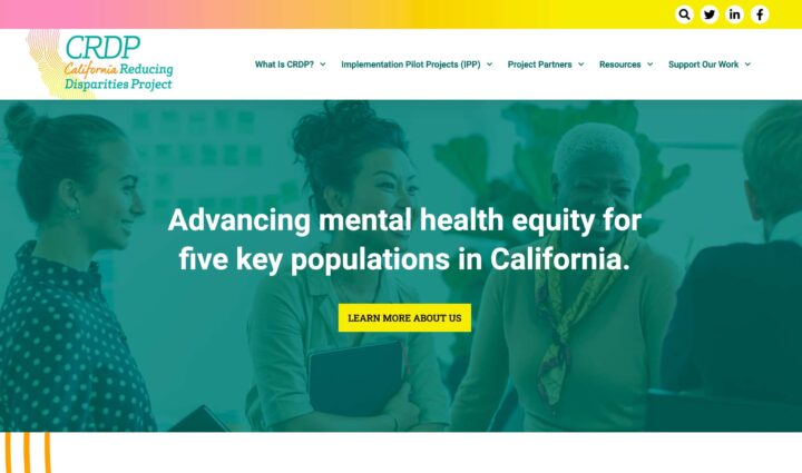 Screenshot of California Reducing Disparities Project Website