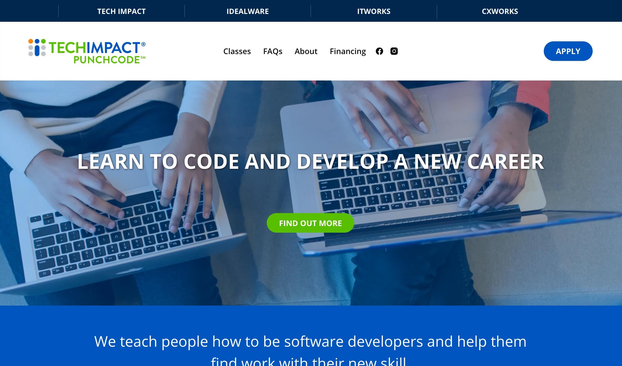 Screenshot of Tech Nonprofit Gets a New Website for Coding Bootcamp