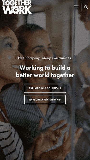 Screenshot of Together Work Mobile Website
