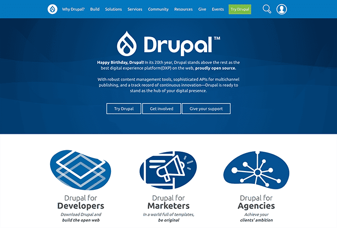 Learn more about Drupal by visiting their website.