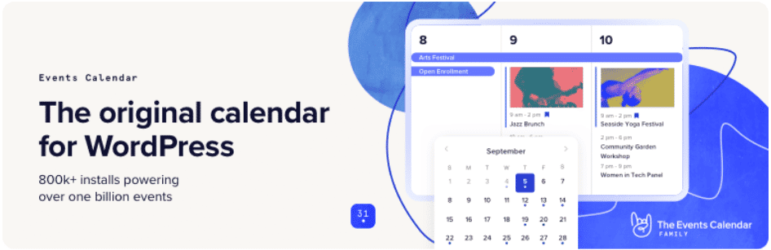 Screenshot of The Events Calendar.