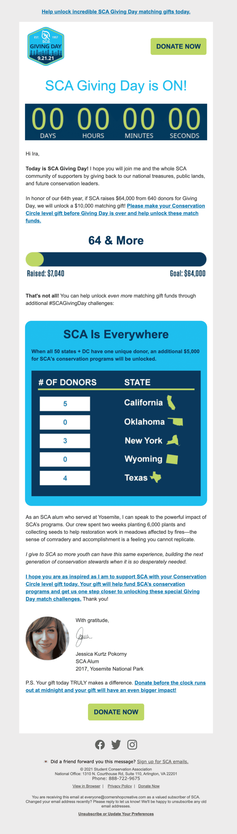 Check out this coordinated email marketing campaign from the SCA!