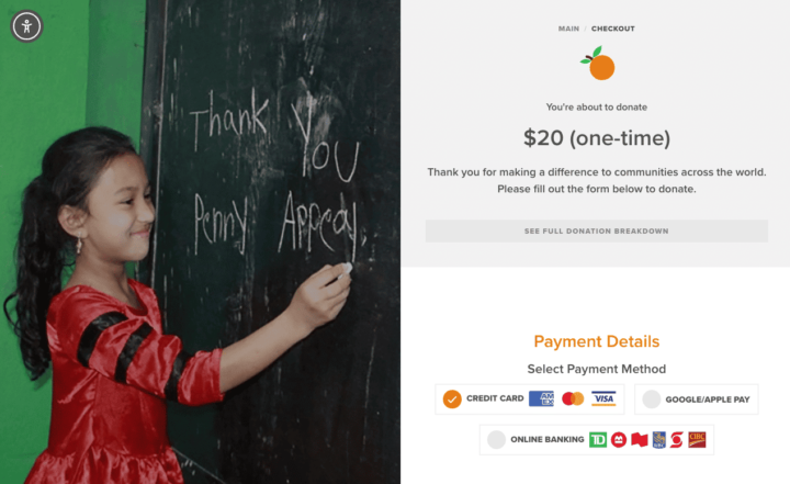 Penny Appeal Canada Checkout Page