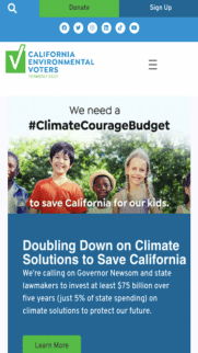 Mobile Website for California Environmental Voters