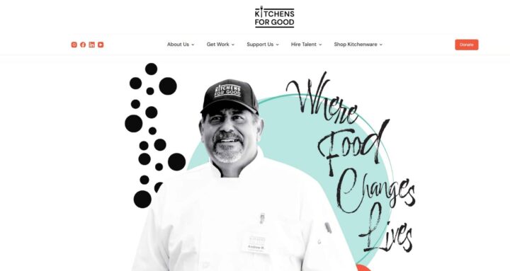 Kitchens for Good homepage