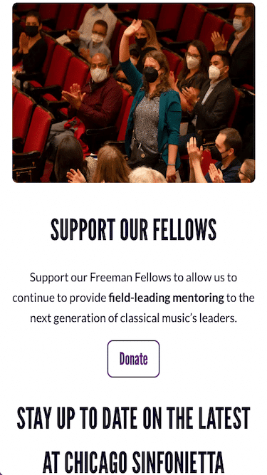 Chicago Sinfonietta’s Freeman Fellowship Program Mobile Website