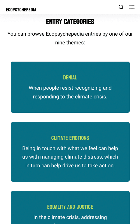 Ecopsychepedia Mobile Website