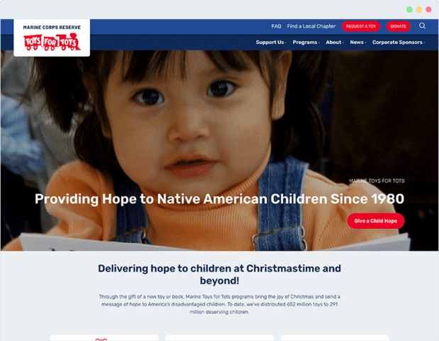 This is an example of Cornershop Creative's nonprofit web design and development work.