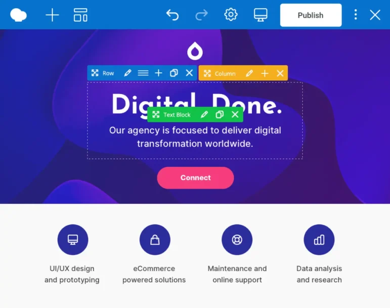WPBakery is a WordPress visual builder that offers drag-and-drop tools for your nonprofit’s website.