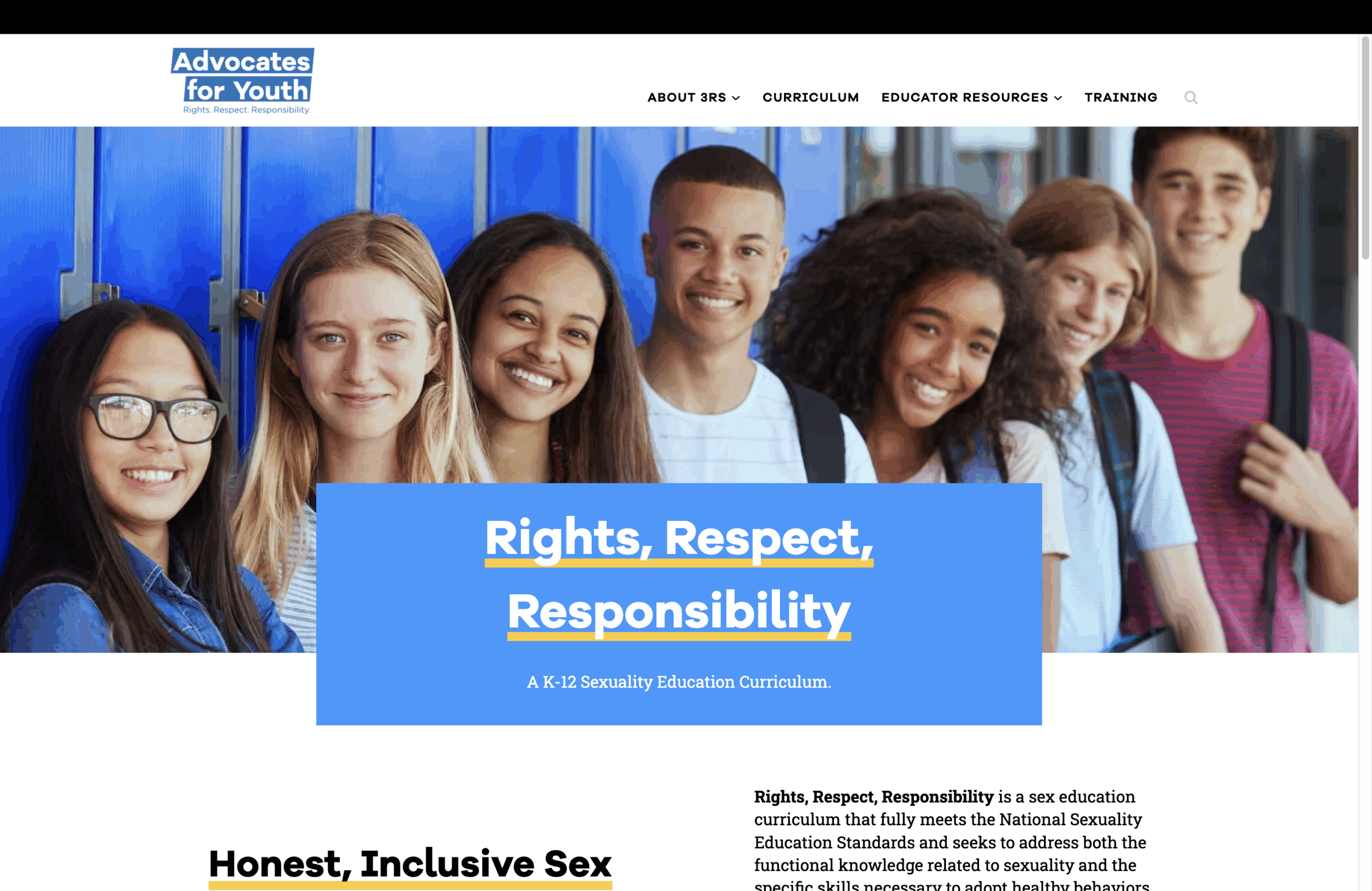 Building a Dedicated Online Home for Advocates for Youth’s 3Rs Curriculum