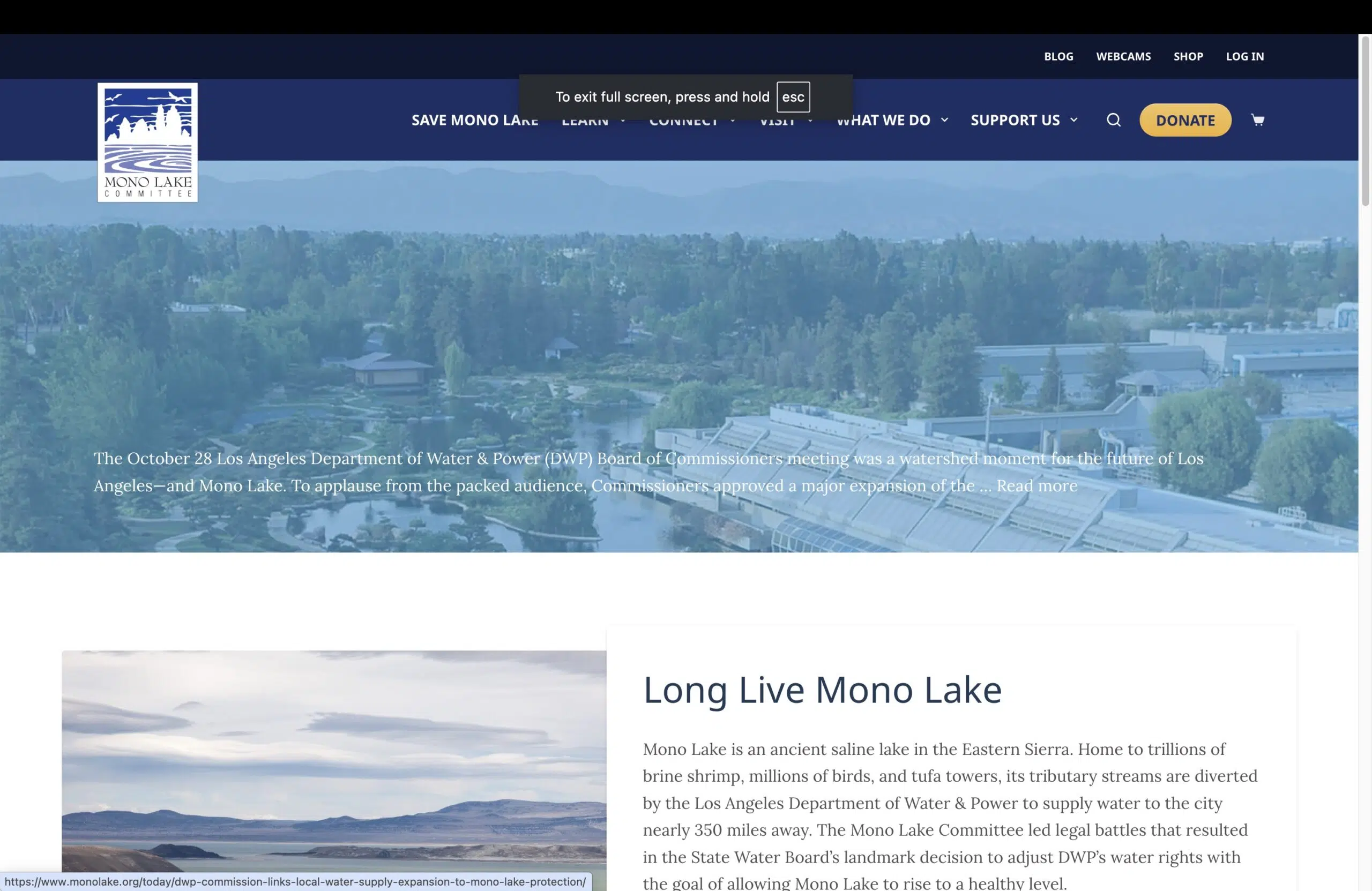 Strengthening Mono Lake’s Digital Foundation with Long-Term Website and Fundraising Improvements