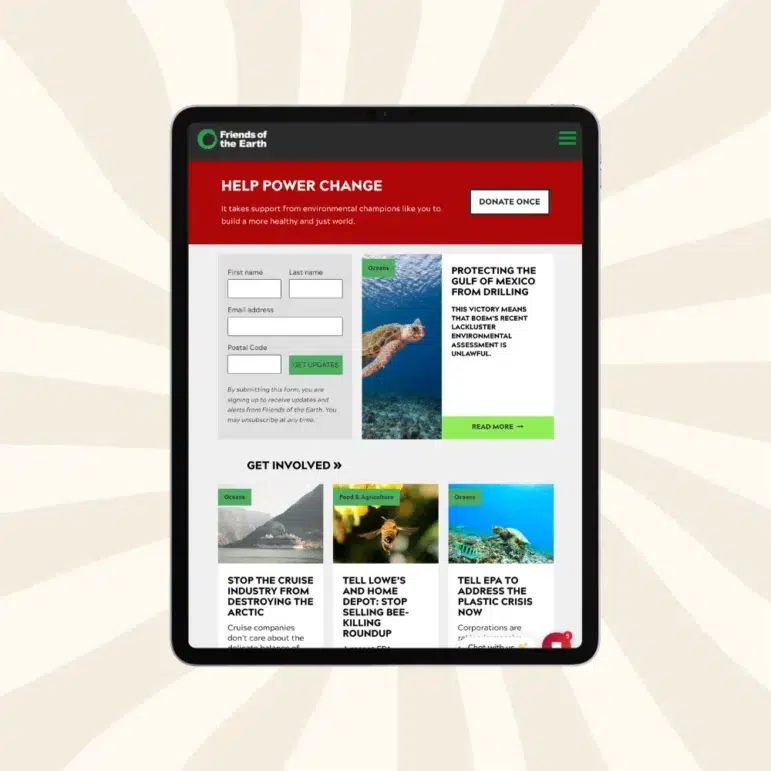 Friends of the Earth hired our nonprofit web developers to take charge of its SEO strategy.