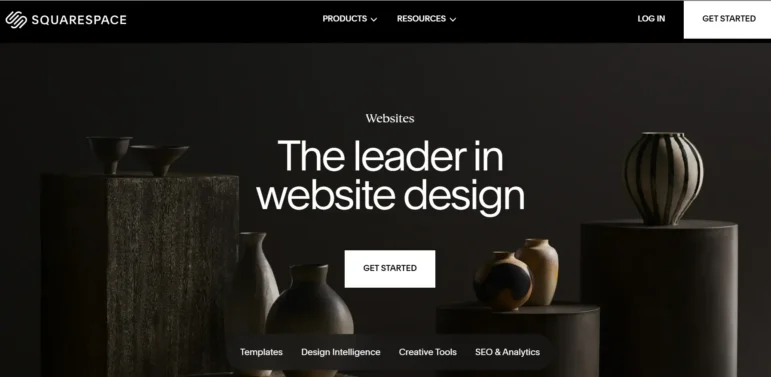 This is a screenshot of the website for Squarespace, which made our list of nonprofit web design companies due to its focus on aesthetics and branding.